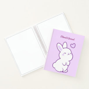 Süßer Kawaii-Pastell-Lila-Hase, der nach oben scha Notizblock