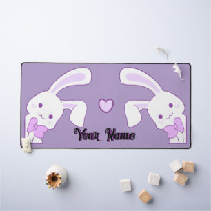 Süßer Kawaii Pastell-Lila-Hasen mit individuellem  Schreibtischunterlage