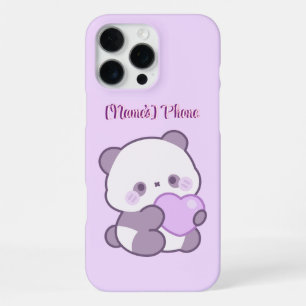 Süßer Kawaii-Pastell-Lila-Panda mit Herz individue iPhone 16 Pro Max Hülle