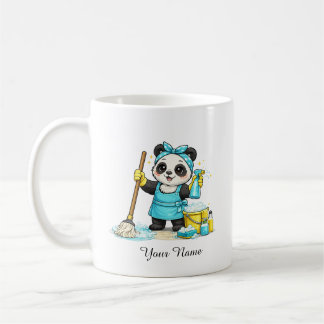 Süßer Kawaii-Reinigung-Panda-Aufkleber Kaffeetasse