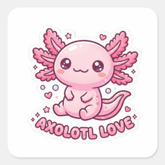 Süßer Kawaii Rosa Axolotl Aufkleber