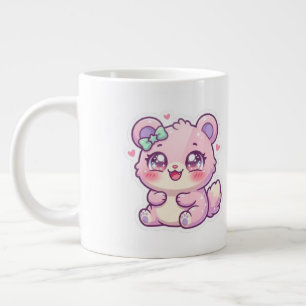 Süßer Kawaii Rosa Bär Pastell Chibi Kätzchen Herz  Jumbo-Tasse