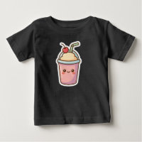 Süßer Kawaii Rosa Milchshake Sticker Entwurf - Ado