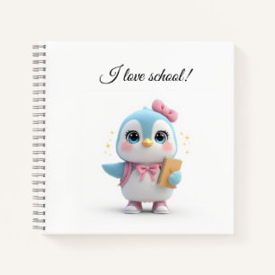 Süßer Kawaii-Schüler-Pinguin-Notizblock Notizblock