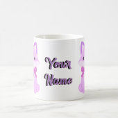 Süßer Kawaii sitzender Lavendel-Fuchs mit lila Sch Kaffeetasse (Mittel)