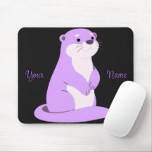 Süßer Kawaii sitzender Otter lila benutzerdefinier