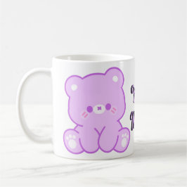 Süßer Kawaii-Sitzender-Pastell-Lila-Teddybär-Mug Kaffeetasse
