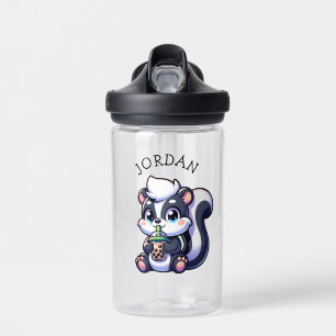 Süßer Kawaii Skunk mit Bubble Tea Personalisiert Trinkflasche