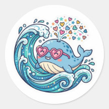 Süßer Kawaii-Sommer-Blauwal-Herz-Sonnenbrillen-Sti