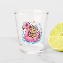 Süßer Kawaii Sommer Welpe Flamingo Pool SchwimmSti