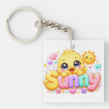 Süßer Kawaii Sonny Küken Name Pastell Rosa Funkeln