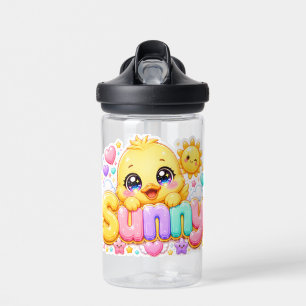 Süßer Kawaii Sonny Küken Name Pastell Rosa Funkeln Trinkflasche