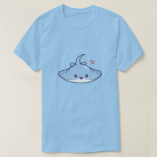 Süßer Kawaii-Stachelrochen mit Herz T-Shirt