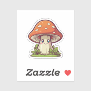 Süßer Kawaii-Stil, Pilzesuche Aufkleber