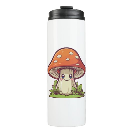 Süßer Kawaii-Stil, Pilzesuche Thermosbecher (Vorderseite)