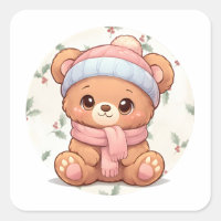 Süßer Kawaii-Teddybär-Aufkleber