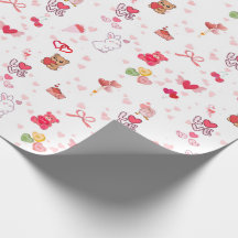 Süßer Kawaii Teddybär & Herzen Valentinstag Wr