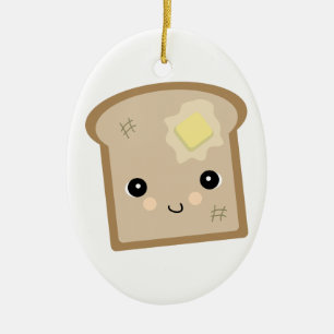 süßer kawaii Toast Keramik Ornament