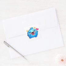 Süßer Kawaii Trauriger Blauer Schleim Weint mit Ze