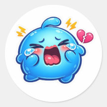 Süßer Kawaii Trauriger Blauer Schleim Weint mit Ze