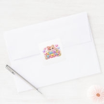 Süßer Kawaii-Vielen-Dank-Teddybär-Pastell-Pi
