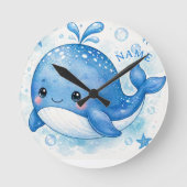 SÜßER KAWAII WAL RUNDE WANDUHR (Vorderseite)