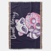 Süßer Kawaii Waschbär Donut Worry Decke (Vorderseite Vertikal)