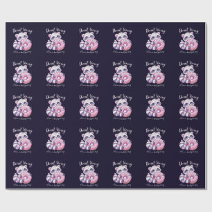 Süßer Kawaii Waschbär Donut Worry  Geschenkpapier
