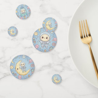 Süßer Kawaii-Weltraum - Astronaut und lächelnder M Konfetti