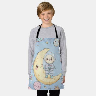 Süßer Kawaii-Weltraum - Astronaut und lächelnder M Schürze
