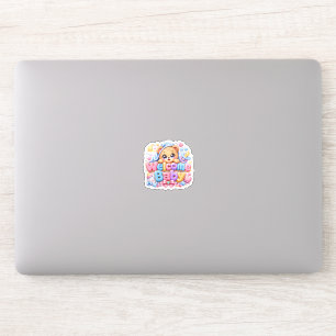 Süßer Kawaii Willkommen Baby Teddybär Pastell Rosa Aufkleber