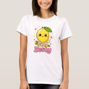 Süßer Kawaii-Zitrone „Bleib Zesty“ T-Shirt