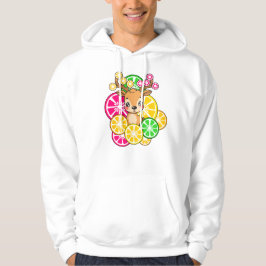 Süßer Kawaii-Zitrus-Hirsch Zitrone Orange Hoodie