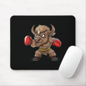 Süßer Kickboxen Bison I Kinder Bison Mousepad (Mit Mouse)