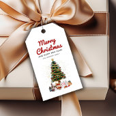 Süßer Kiefernbaum Schriftzug Frohe Weihnachten Url Geschenkanhänger
