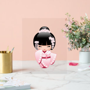 Süßer Kimono Kawaii Kokeshi-Puppe Acrylschild