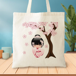 Süßer Kimono Kawaii Kokeshi-Puppe Tragetasche