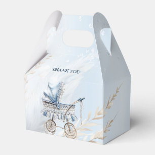 Süßer Kinderwagen Blau Floral Schön Party Geschenkschachtel