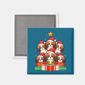 Süßer King Charles Cavalier Le Hund Weihnachtsbaum Magnet (Vorderseite/Rückseite)