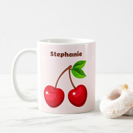 Süßer Kirsch-Geburtstag Kaffeetasse (Mit Donut)