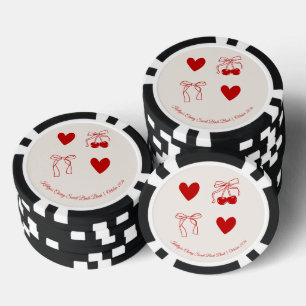 Süßer Kirsch-Junggesellinnen-Abschiedsparty-Pokerc Pokerchips