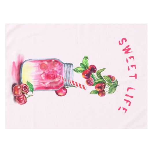 Süßer Kirschsaft Getränke Frucht Party Tablette Tischdecke (Vorderseite (Horizontal))