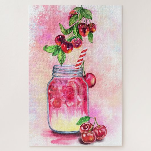 Süßer Kirschsaft Getränke Früchte Jigsaw Puzzle (Vertikal)