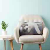 Süßer Kitty im karierten Bett Lendenkissen (Stuhl )