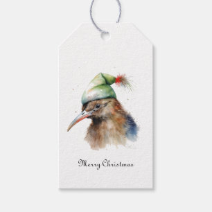 Süßer Kiwi-Vogel in Weihnachts-Elfenhut, individue Geschenkanhänger