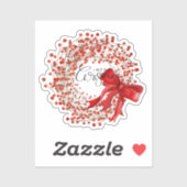 Süßer klassischer roter Beerenkranz Frohe Weihnach Aufkleber (Blatt)