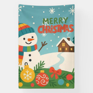 Süßer, klassischer Weihnachtsmann Schneemann Banner