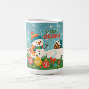 Süßer, klassischer Weihnachtsmann Schneemann Kaffeetasse