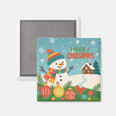 Süßer, klassischer Weihnachtsmann Schneemann Magnet (Vorderseite/Rückseite)