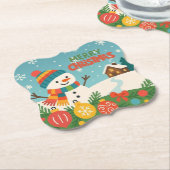 Süßer, klassischer Weihnachtsmann Schneemann Untersetzer (angewinkelt)